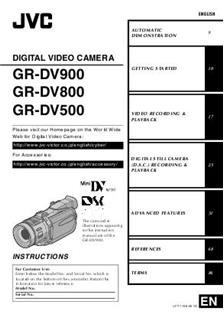 JVC GR DV 800 manual. Camera Instructions.